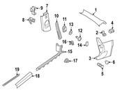 VW Door Pillar Post Trim Set - Genuine VW 5C5867243J82V
