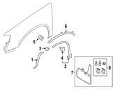 VW Wheel Arch Molding Bracket - Genuine VW 5N0853275