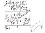 VW Fender Rail Reinforcement - Genuine VW 3C0809145A