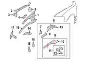 VW Fender Rail Reinforcement - Genuine VW 7L6805158H