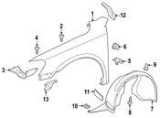 VW Fender Splash Shield - Genuine VW 561805912D9B9
