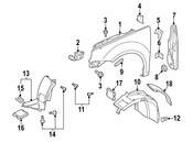 VW Fender Splash Shield - Genuine VW 1Q0805978B
