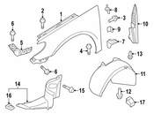 VW Fender Splash Shield - Genuine VW 3C8805978B