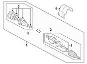 Audi CV Axle Assembly Front Right (TT) - Genuine Audi 8N0407452CX