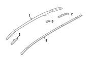 BMW Roof Railing Right (Black) - Genuine BMW 51137052538