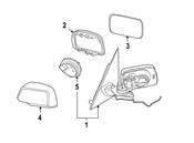 BMW Outside Mirror W-Out Glass Heated Right (Gloss Black) - Genuine BMW 51167039918