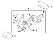BMW Exterior Mirror W-O Glass Heated Left - Genuine BMW 51167281983