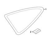 BMW Side Window Fixed Rear Right (Black Matt) - Genuine BMW 51377433426