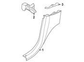 BMW Lateral Trim Panel Leather Rear Left (P1Sp Sportrot) - Genuine BMW 51437002499