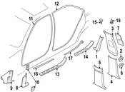 BMW Right Windscreen Panel Cover - Its (Light Grey) - Genuine BMW 51438214826