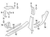 BMW Cover Column A Left (Anthrazit) - Genuine BMW 51448058893