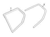 BMW Finisher Side Window Rear Right (SwHgl) - Genuine BMW 51227349238