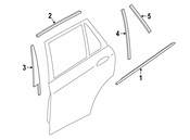 BMW Finisher Window Frame Top Door Rr Rt (Gloss Black) - Genuine BMW 51357465926