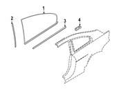 BMW Door Weather Strip Outer Left (Chrom) - Genuine BMW 51377008575