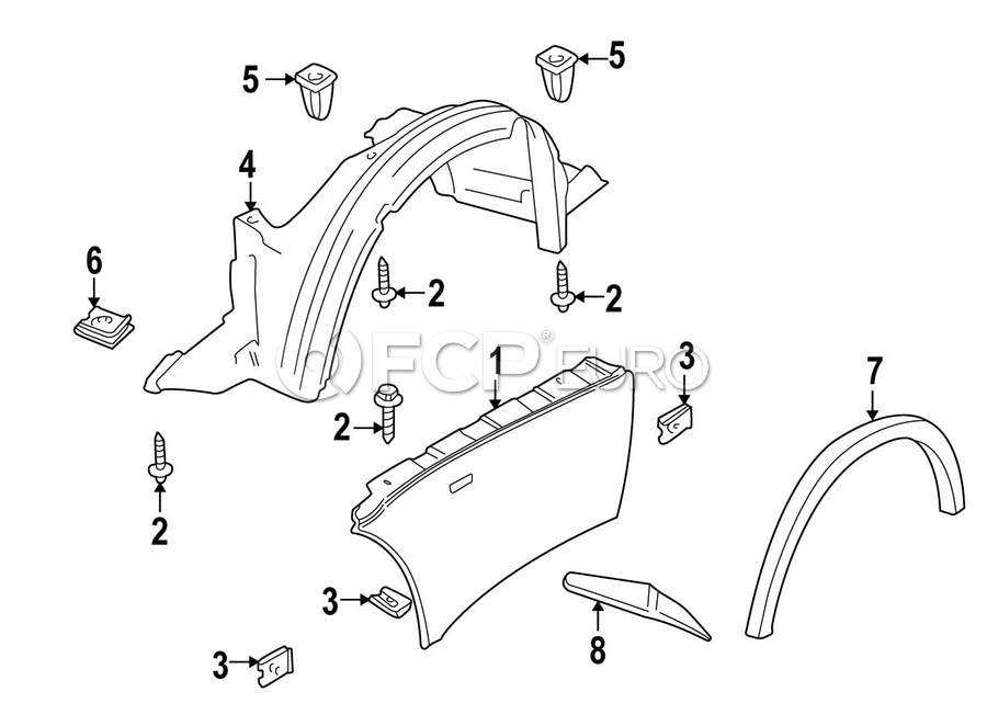 BMW Fender Liner Front Left (Z3) - Genuine BMW 51712268661 | FCP Euro