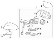 BMW Cover Mirror Base Left - Genuine BMW 51167304033