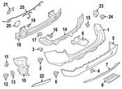 BMW Cover Bumper Rear (MPaket) - Genuine BMW 51128038991