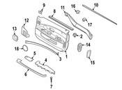 BMW Inner Left Window Channel Cover - Genuine BMW 51337044143