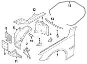BMW CoverWheel ArchRear SectionFront Left - Genuine BMW 51717185159