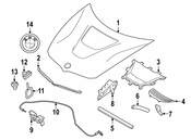 BMW Bowden Cable Engine Comp. Lid Left - Genuine BMW 51107353524