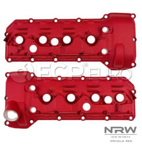 BMW Aluminum Valve Cover Set (Wrinkle Red) - NRW Design S65VCWRD | FCP Euro
