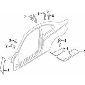 BMW Body B-Pillar Baffle Plate - Genuine BMW 41007265802