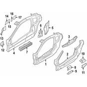 BMW Body C-Pillar Reinforcement - Genuine BMW 41007393543