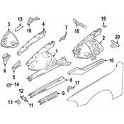 BMW Fender Reinforcement Bar - Genuine BMW 41118199596