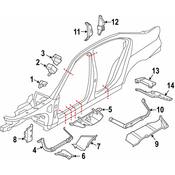 BMW Body A-Pillar Baffle Plate - Genuine BMW 41217186353