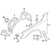 BMW Fender Bracket - Genuine BMW 41357413402