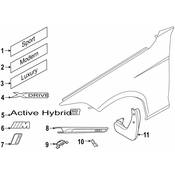 BMW Lettering Left (Active Hybrid 3) - Genuine BMW 51147294363