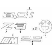 BMW Emblem Adhered Rear - Genuine BMW 51148401821