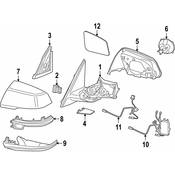 BMW Door Mirror Trim Ring - Genuine BMW 51167386566