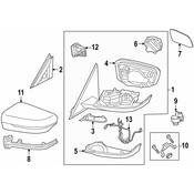 BMW Door Mirror Cover - Genuine BMW 51167498207