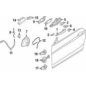 BMW Bowd.CableOutside Door Handle Front - Genuine BMW 51217268446