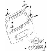 Mini Liftgate Reveal Molding - Genuine Mini 51317112082