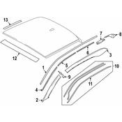 BMW Piping Roof Frame Strip Left - Genuine BMW 51337288981