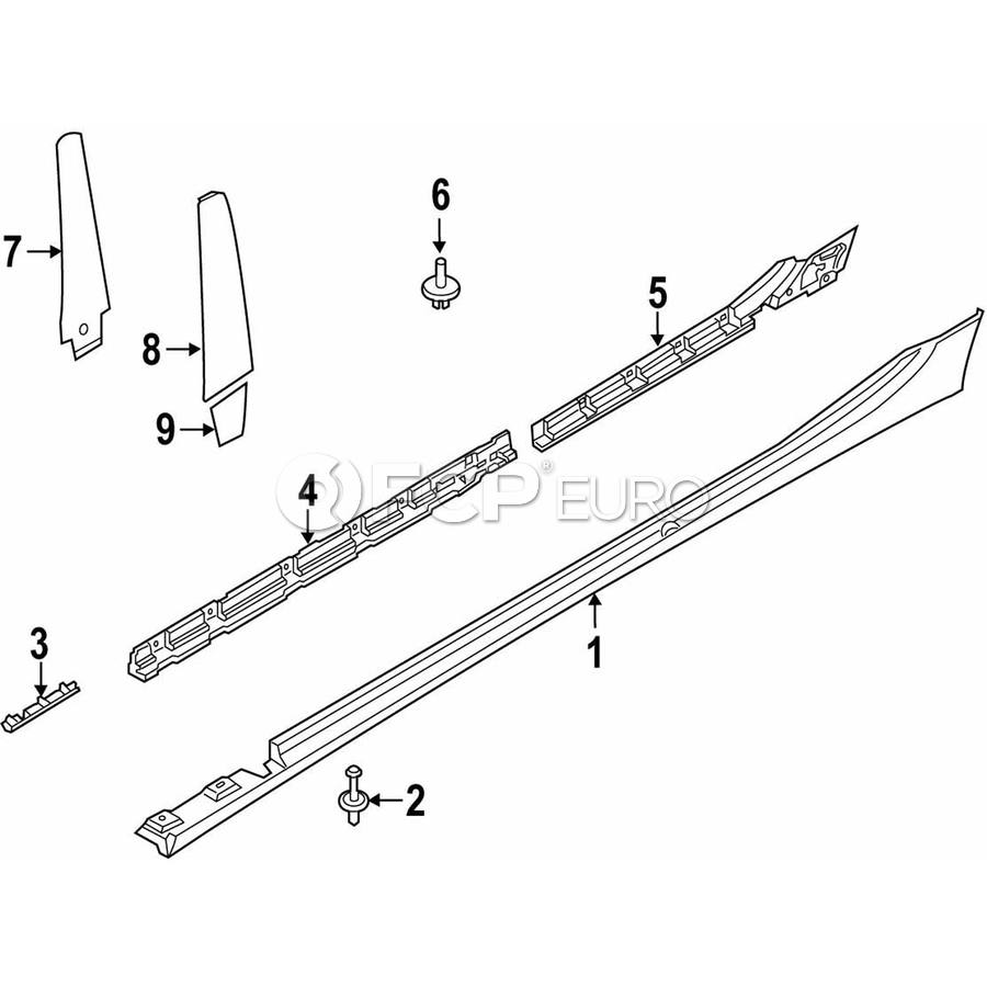 BMW Finisher B-Pillar Outer Left - Genuine BMW 51337453321 | FCP Euro