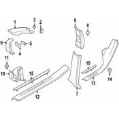 BMW Door Pillar Post Trim Set - Genuine BMW 51437329390