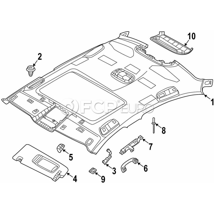 BMW Headliner Bracket - Genuine BMW 51437384559 | FCP Euro