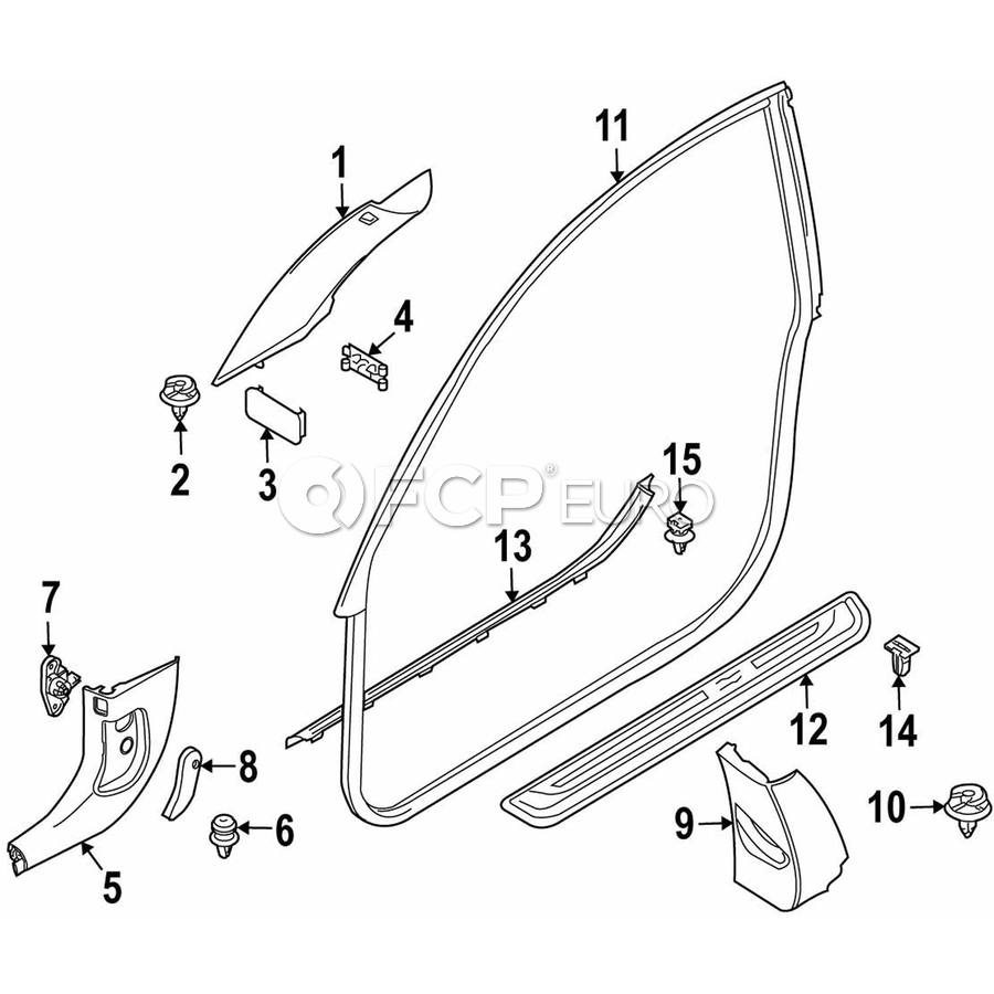 BMW Door Pillar Post Trim Set - Genuine BMW 51437898398 | FCP Euro