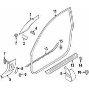 BMW Door Pillar Post Trim Set - Genuine BMW 51437898398