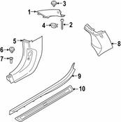 BMW Door Pillar Post Trim Set - Genuine BMW 51438096863