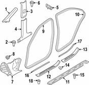 BMW Covering Column-Center Top Right (Light Grey) - Genuine BMW 51438207192