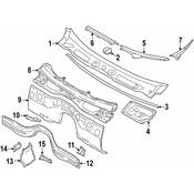 BMW Cowl Grille Panel Seal - Genuine BMW 51712991897