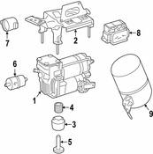 Mercedes Suspension Self-Leveling Unit Accumulator -  Genuine Mercedes 1663200115