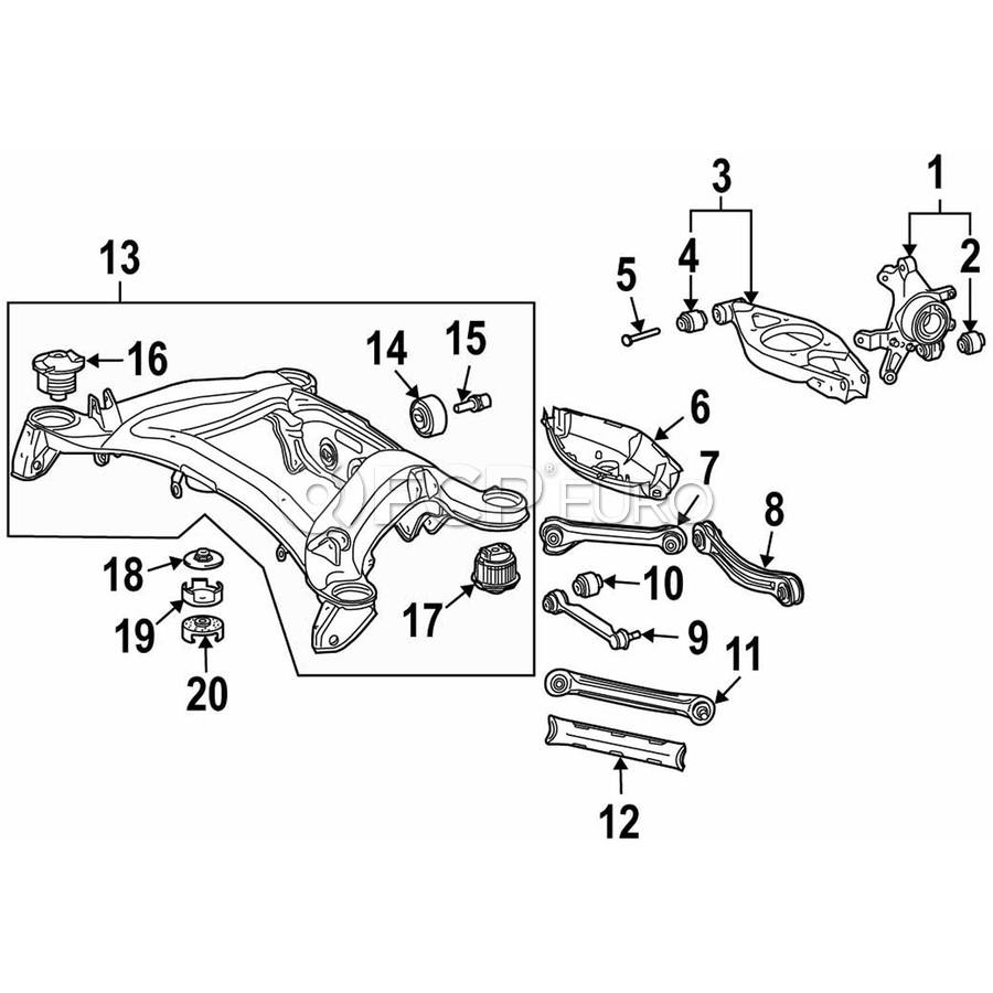 Mercedes Suspension Subframe Crossmember - Genuine Mercedes 2093500108 ...
