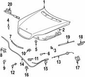 Mercedes Hood Release Cable - Genuine Mercedes 220880025964
