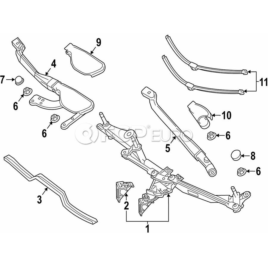 Mercedes Windshield Wiper Arm - Genuine Mercedes 2318200844 | FCP Euro