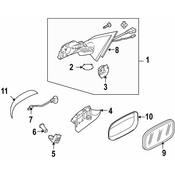 Porsche Door Mirror Glass - Genuine Porsche 95573104303